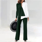 Damen Elegantes und modernes Hosenanzug-Set mit asymmetrischem Design R&B