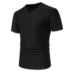 Herren V-Ausschnitt T-Shirt mit strukturiertem Design