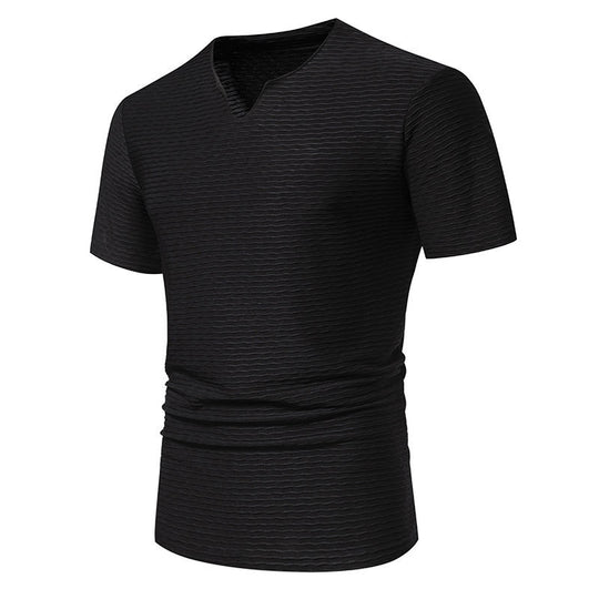 Herren V-Ausschnitt T-Shirt mit strukturiertem Design R&B