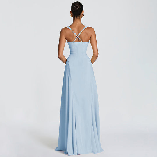 Damen Elegantes Maxikleid mit raffinierten Trägerdetails und schmeichelndem Schnitt R&B