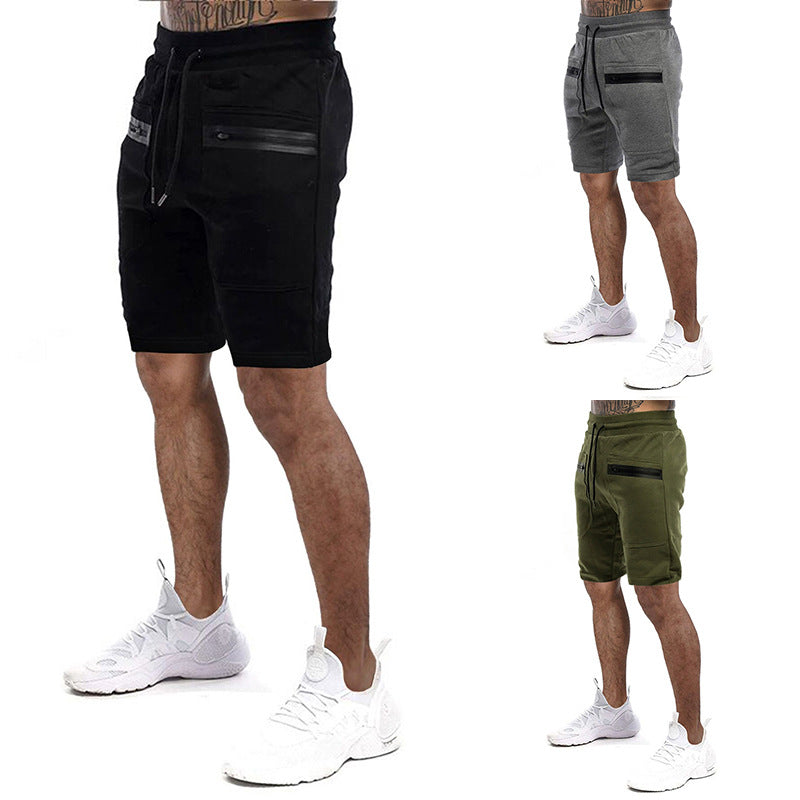 Herren Sportliche Shorts mit verstellbarem Bund und seitlichen Reißverschlusstaschen