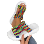 Damen Komfortable und stylische Sandalen mit breiten, geflochtenen Riemen R&B