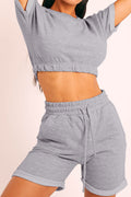 Damen Sportliches Lounge-Set mit verkürztem Oberteil und bequemen Shorts R&B
