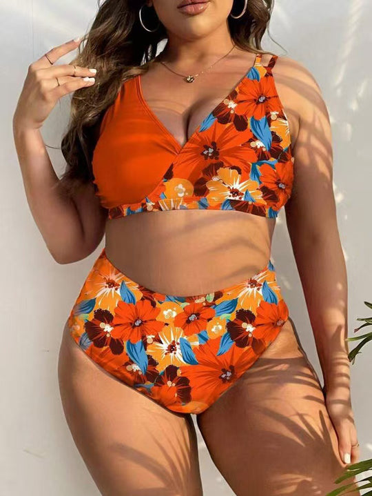 Damen Bikini-Set mit elegantem V-Design und hohem Taillenbund R&B