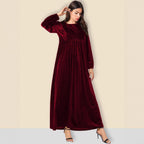Damen Elegantes Maxikleid aus samtigem Stoff mit weitem Schnitt R&B