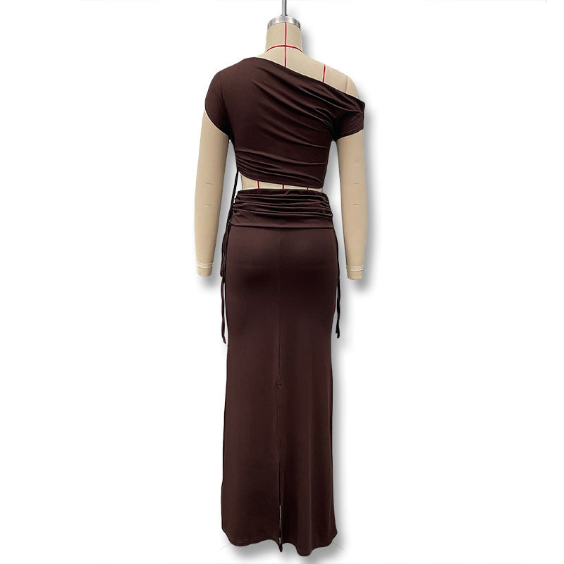 Damen Elegantes und figurbetontes Jumpsuit-Kleid mit asymmetrischem Design R&B