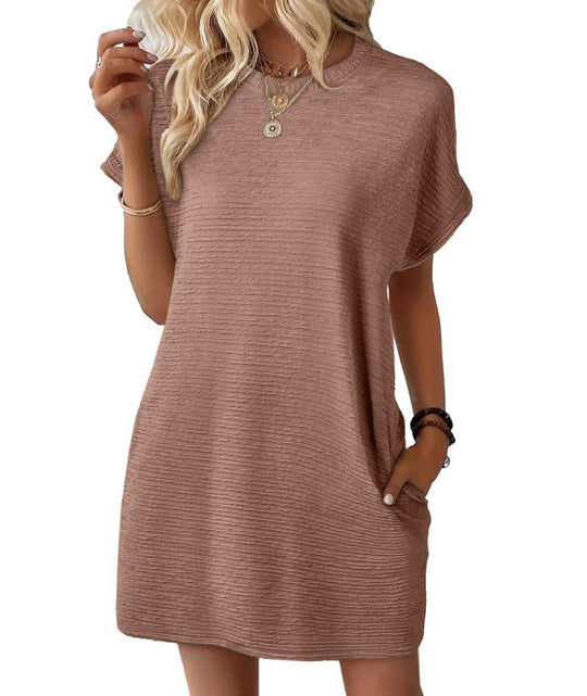 Damen Casual-Kleid mit lässigem Schnitt und praktischen Taschen R&B