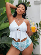Damen Badeset mit fließendem Oberteil und floralem Bottom R&B
