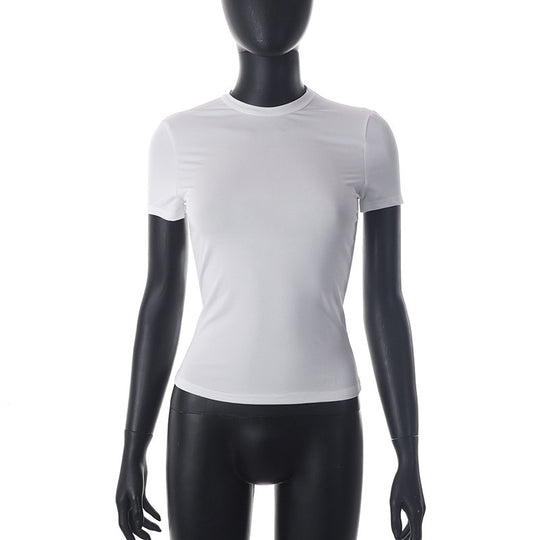 Damen Figurbetontes Kurzarm-T-Shirt mit hochqualitativem Stretch-Material R&B