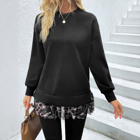 Damen Sweatshirt mit voluminösen Rüschendetails R&B