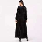 Damen Maxikleid aus luxuriösem Samt mit elegantem Faltenwurf R&B