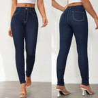 Damen Hochtaillierte Slim-Fit Jeans mit bequemer Stretch-Qualität R&B