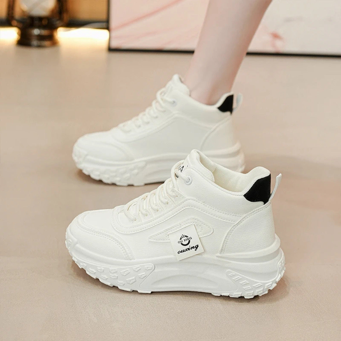 Damen Sportliche High-Top Sneakers mit rutschfester Sohle und dämpfendem Komfort