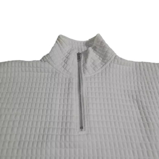 Damen modischer Stepp-Pullover mit halbem Reißverschluss R&B