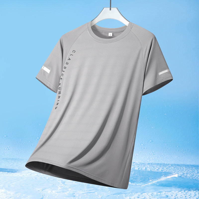 Herren nan atmungsaktives Funktionslaufshirt mit Raglanärmeln und reflektierenden Akzenten R&B