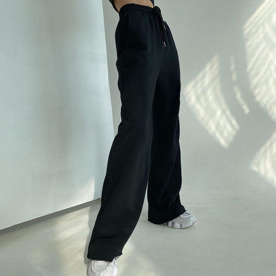Damen Bequeme Freizeithose mit elastischem Bund und Kordelzug R&B