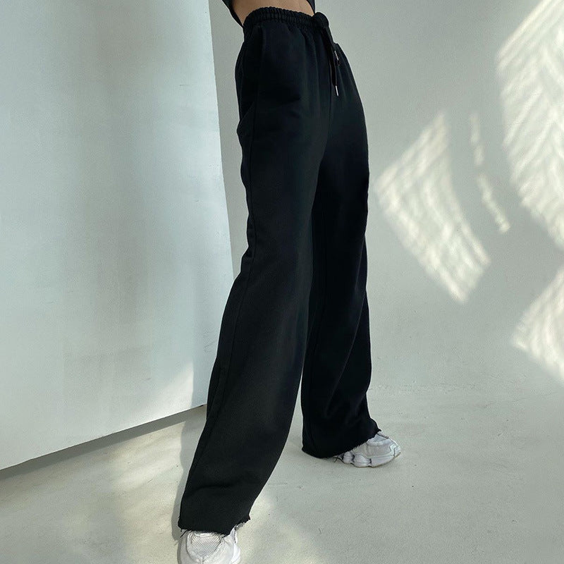 Damen Bequeme Freizeithose mit elastischem Bund und Kordelzug R&B