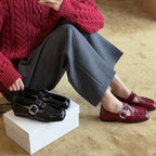 Damen Elegante Ballerinas mit modischem Riemchen und quadratischer Zehenpartie R&B