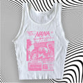 Damen Crop-Top mit kreativem grafischen Druck R&B
