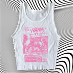Damen Crop-Top mit kreativem grafischen Druck R&B