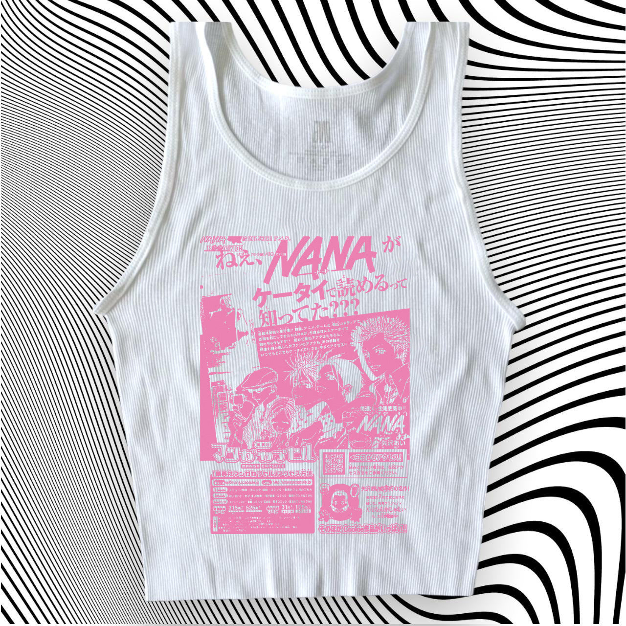 Damen Crop-Top mit kreativem grafischen Druck R&B