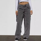 Damen Modische Weitjeans mit hohem Bund und vielseitigem Schnitt R&B