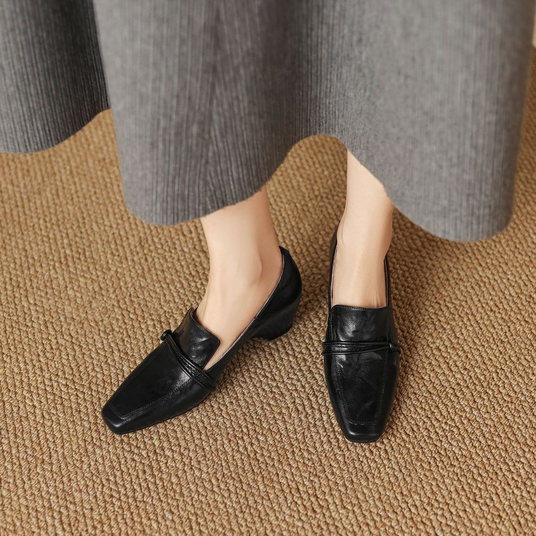 Damen elegante Mokassins mit modischem Riemen R&B
