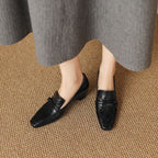 Damen elegante Mokassins mit modischem Riemen R&B