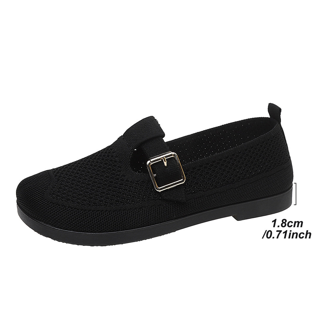 Damen luftige Ballerinas mit modischem Schnallen-Detail R&B