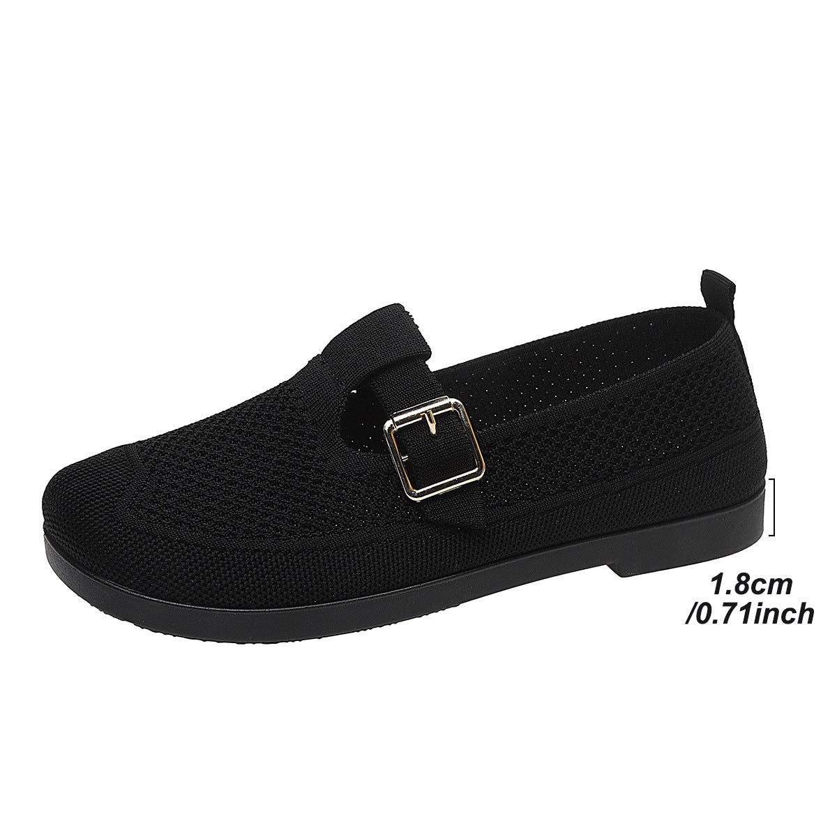 Damen luftige Ballerinas mit modischem Schnallen-Detail R&B