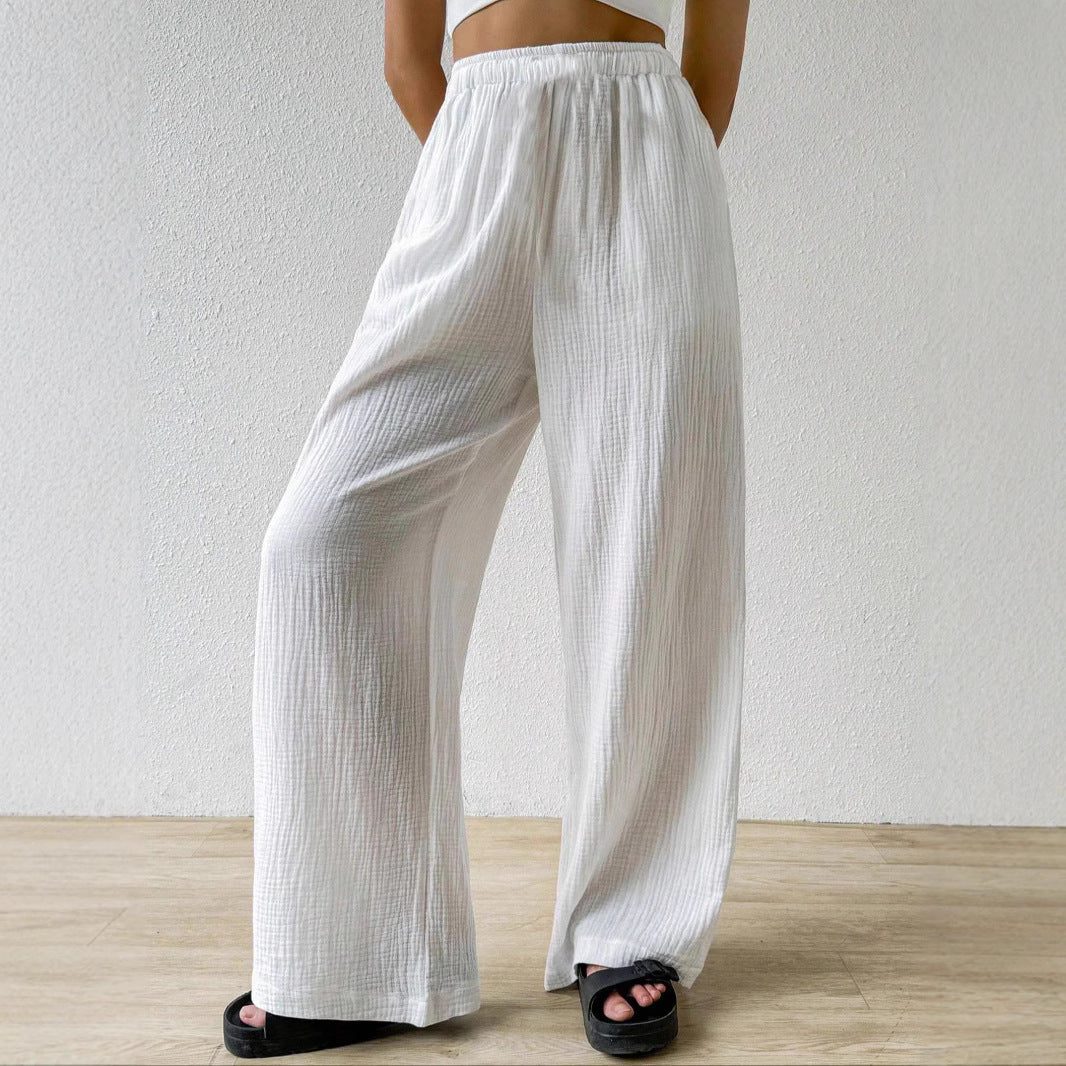 Damen Leichte und elegante weit geschnittene Hose R&B