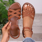 Damen Riemensandalen mit geflochtenem Design und verstellbarem Riemen R&B