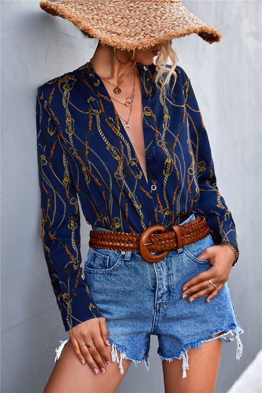 Damen Bluse mit schickem Kettenmuster R&B