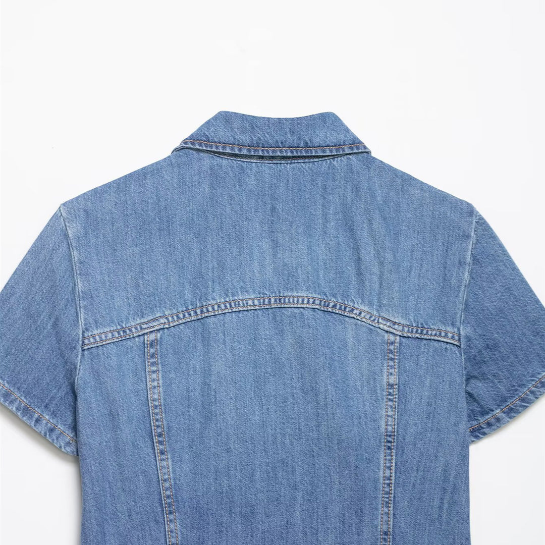 Damen Jeansjacke mit kurzem Schnitt und praktischer Reißverschlussfunktion R&B