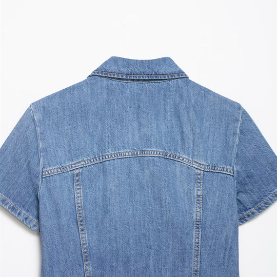 Damen Jeansjacke mit kurzem Schnitt und praktischer Reißverschlussfunktion R&B