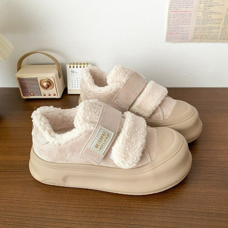 Damen Komfortable Sneaker mit weichem Fleece-Innenfutter und praktischem Klettverschluss R&B