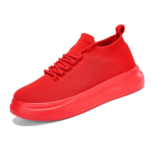Damen nan elastischer Strick-Slip-on Sneaker mit viskoelastischer Fußbett-Einlage und dämpfender Plateau-Laufsohle R&B