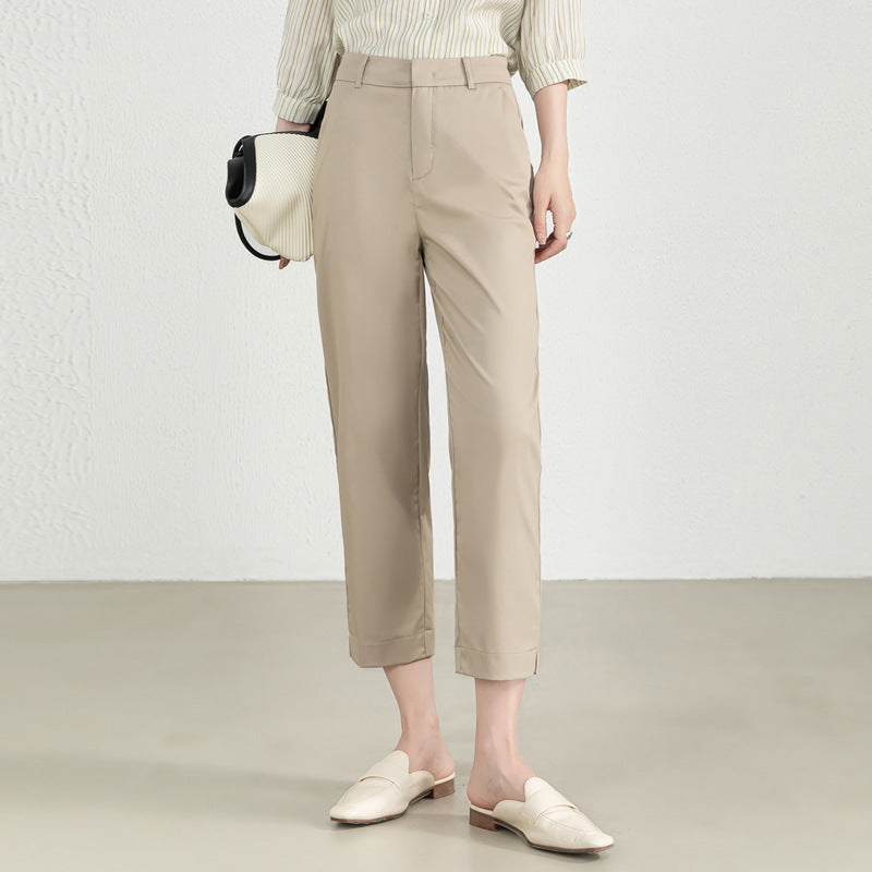 Damen elegante Stoffhose mit elastischem Bund
