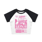 Damen Crop-Top mit kreativem grafischen Druck R&B
