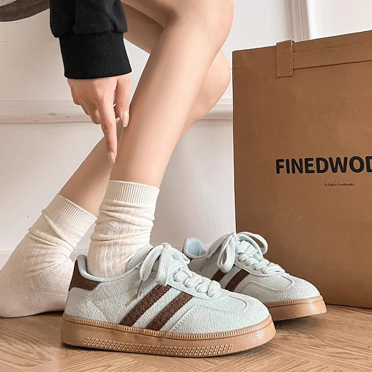 Damen Sneakers mit hochwertigem Velours-Obermaterial und rutschfester Gummisohle R&B