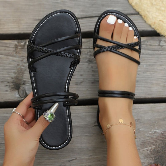 Damen elegante Strandsandalen mit verstellbaren Riemen R&B