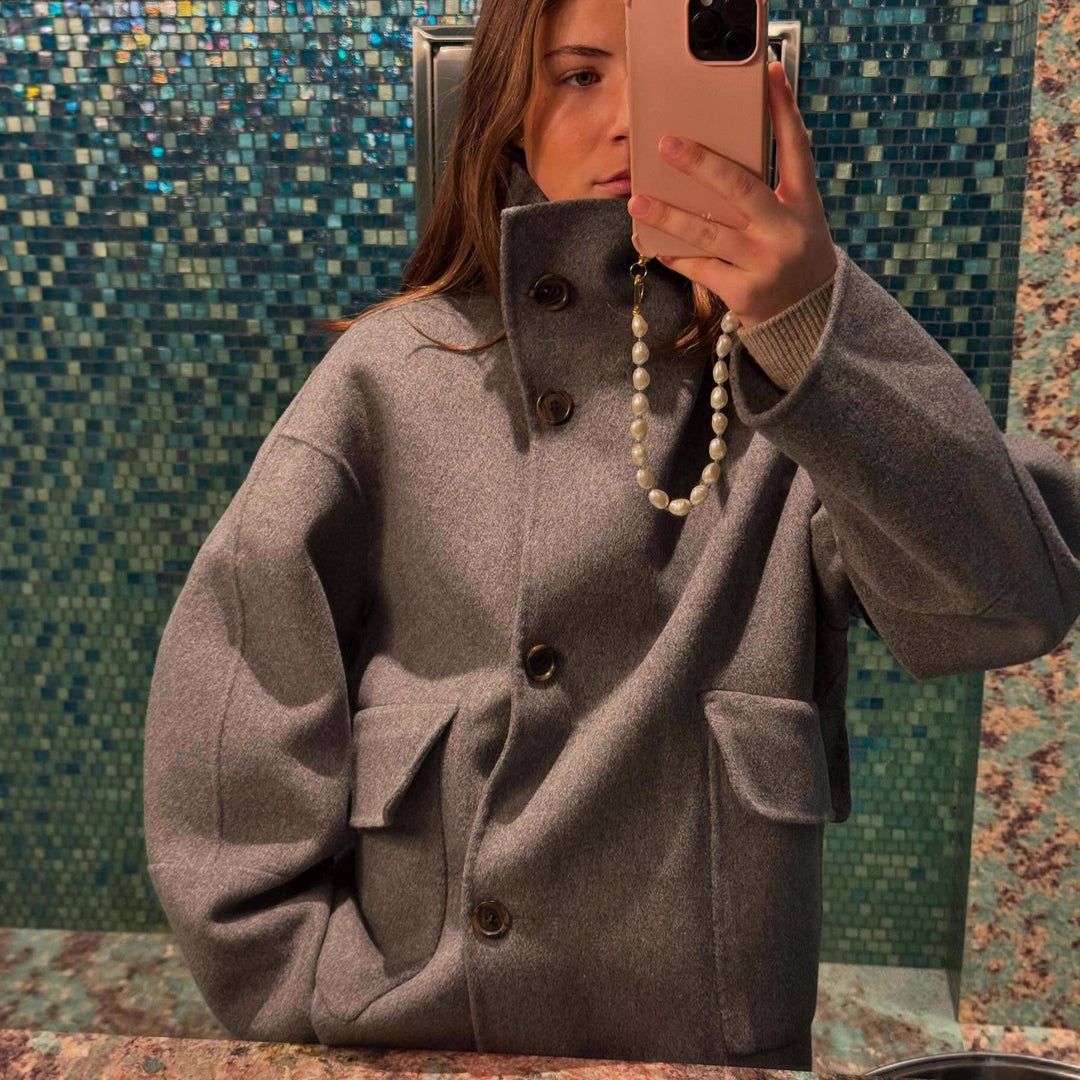 Damen Modische Oversized-Jacke aus hochwertigem Wollmix R&B
