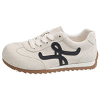 Damen sportive Sneakers aus hochwertigem Wildleder mit dekorativen Schnürdetails R&B