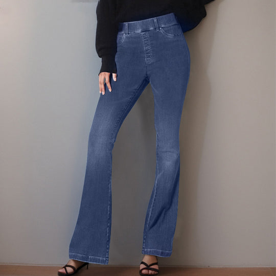 Damen Flared Jeans mit hoher Taille und dezentem Waschung R&B