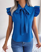 Damen Bluse mit Rüschendetails und schickem Schleifenelement R&B