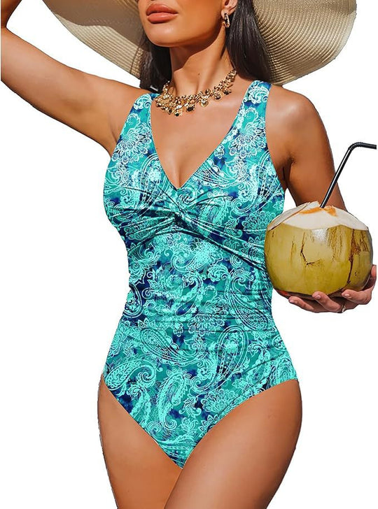 Damen Eleganter Einteiler Badeanzug mit modischem Twist R&B