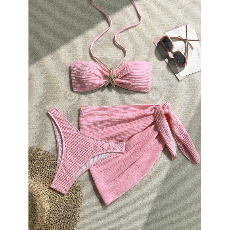 Damen Bandeau-Bikini-Set mit eleganter Muschel-Applikation R&B