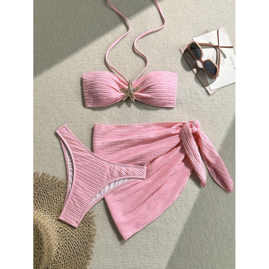 Damen Bandeau-Bikini-Set mit eleganter Muschel-Applikation R&B