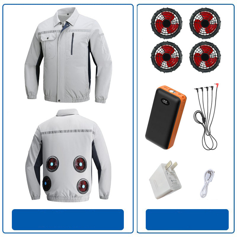 Herren nan atmungsaktive Arbeitsjacke mit integrierten Rückenlüftern und reflektierenden Streifen R&B