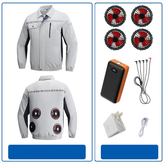Herren nan atmungsaktive Arbeitsjacke mit integrierten Rückenlüftern und reflektierenden Streifen R&B